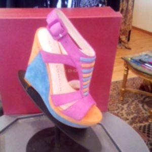 Multicolor suede shoe